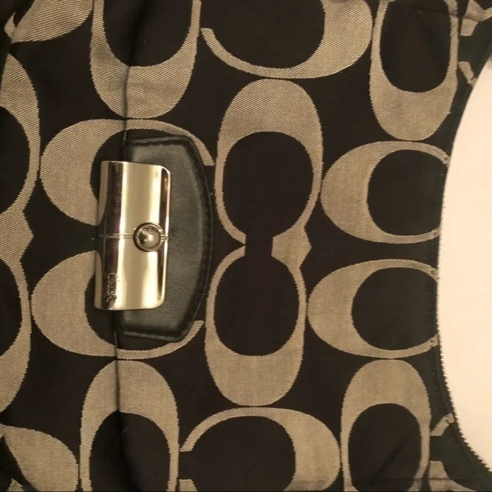 Coach Kirsten signature c black gray hobo bag